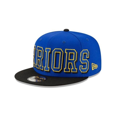 Sapca New Era Golden State Warriors NBA Block Font 9FIFTY Snapback - Albastri